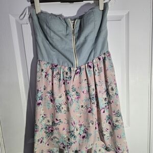 Papaya Light Blue Zippered Top